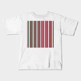 Pink green and Red Christmas Candy cane Stripes Kids T-Shirt